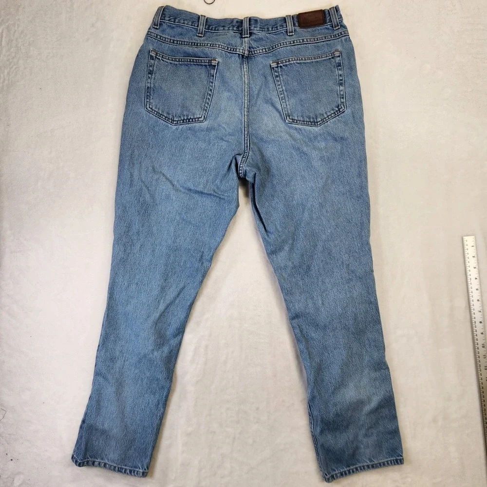 LL Bean Mens Classic Fit Straight Leg Blue Denim‎ Jeans 36x32 Medium Wash 220626